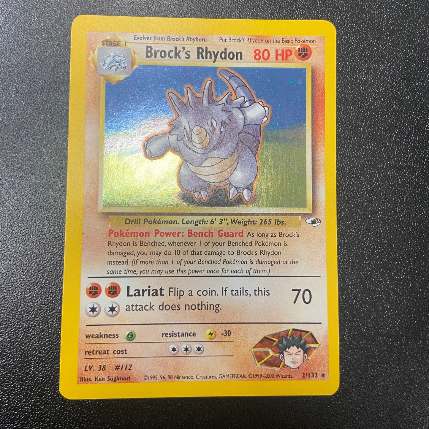 Pokemon TCG Brock's Rhydon Holofoil 2/132 Gym Heroes