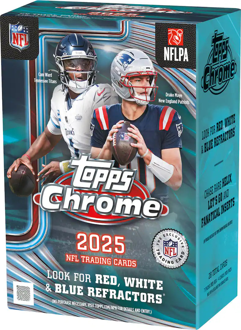 Topps Chrome 2025 NFL Trading Card Blaster Box