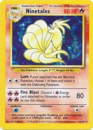 Pokemon Ninetales Holofoil #12 Base Set