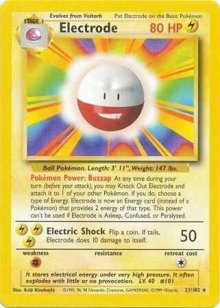 Pokemon Electrode #21 Base Set