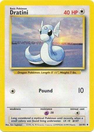 Pokemon Dratini #26 Base Set