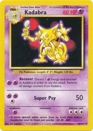 Pokemon Kadabra #32 Base Set