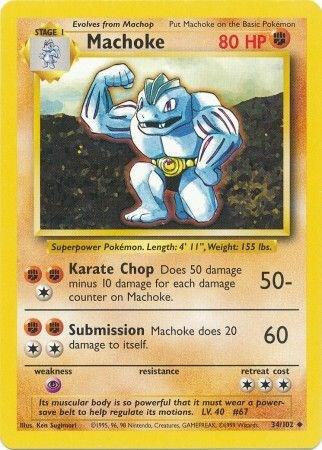 Pokemon Machoke #34 Base Set