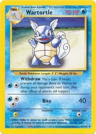 Pokemon Wartortle #42 Base Set