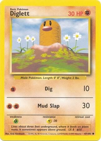 Pokemon Diglett #47 Base Set