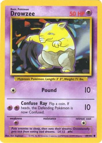 Pokemon Drowzee #49 Base Set
