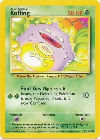 Pokemon Koffing #51 Base Set