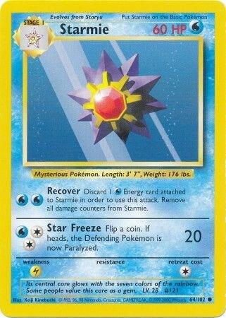 Pokemon Starmie #64 Base Set