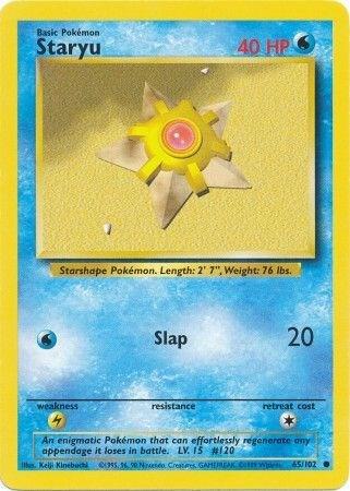 Pokemon Staryu #65 Base Set