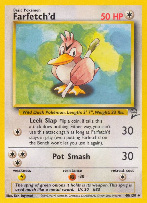 Pokemon Farfetch'd #40 Base Set 2