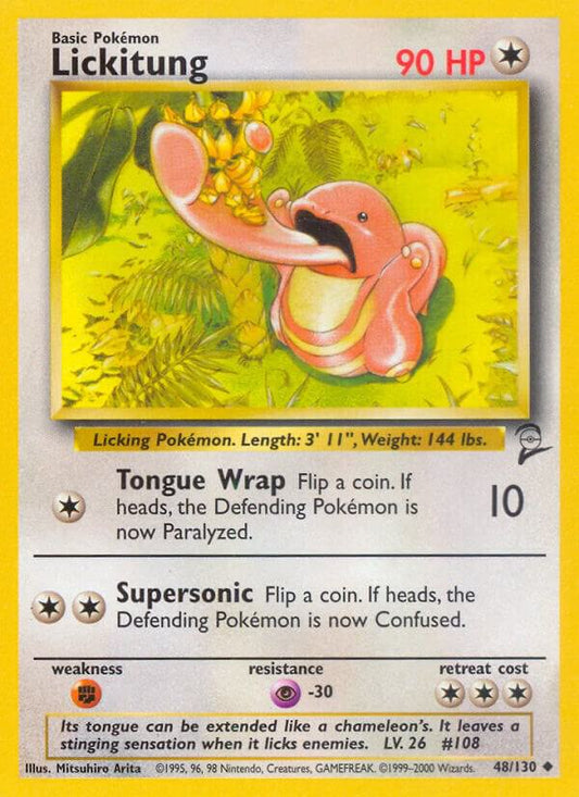 Pokemon Lickitung #48 Base Set 2