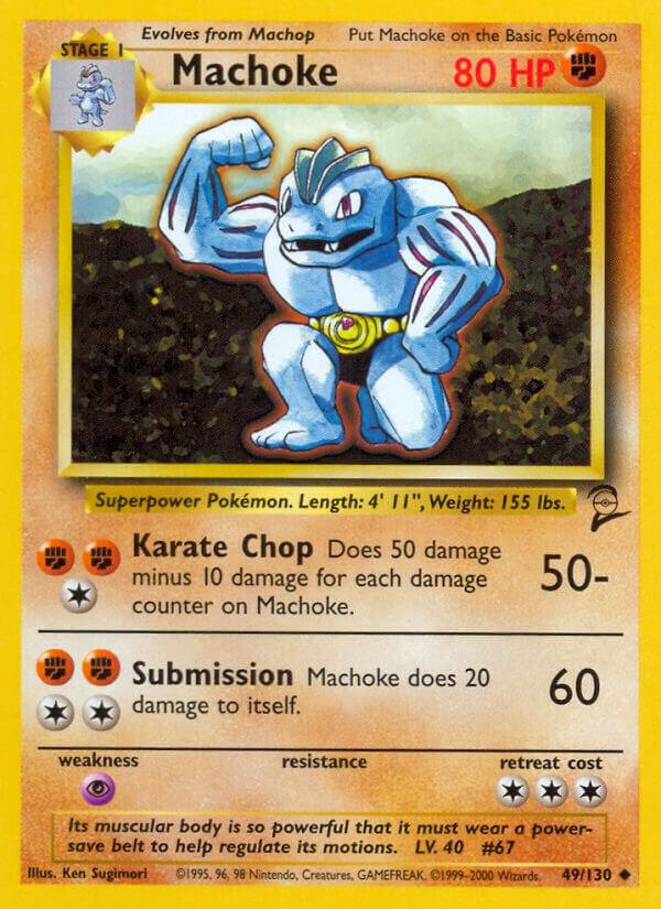 Pokemon Machoke #49 Base Set 2