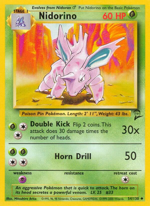 Pokemon Nidorino #54 Base Set 2