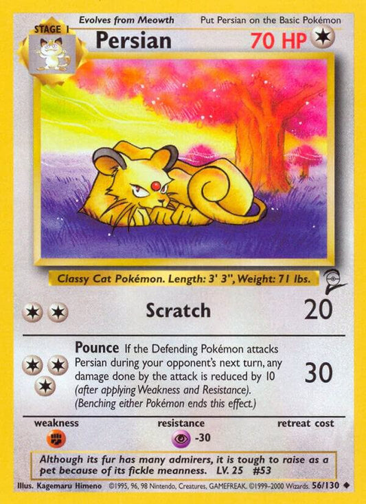 Pokemon Persian #56 Base Set 2