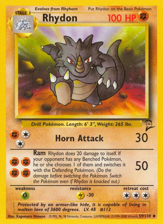 Pokemon Rhydon #59 Base Set 2