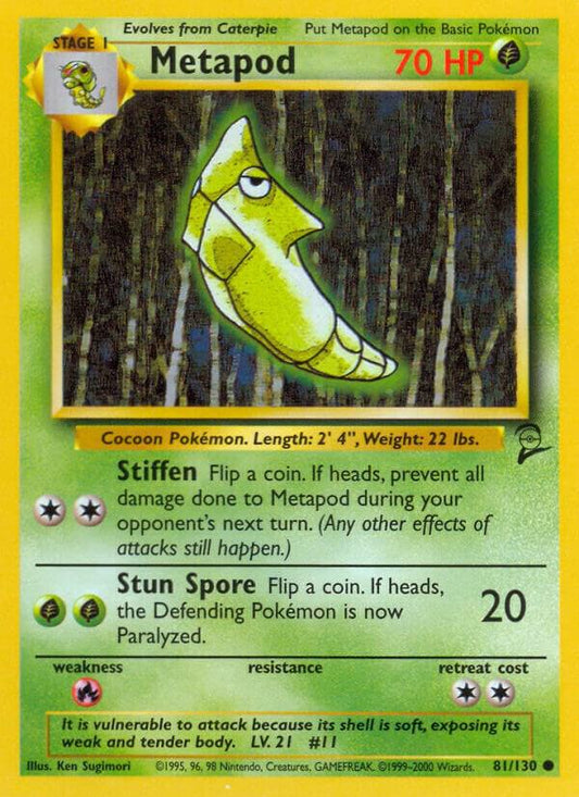 Pokemon Metapod #81 Base Set 2