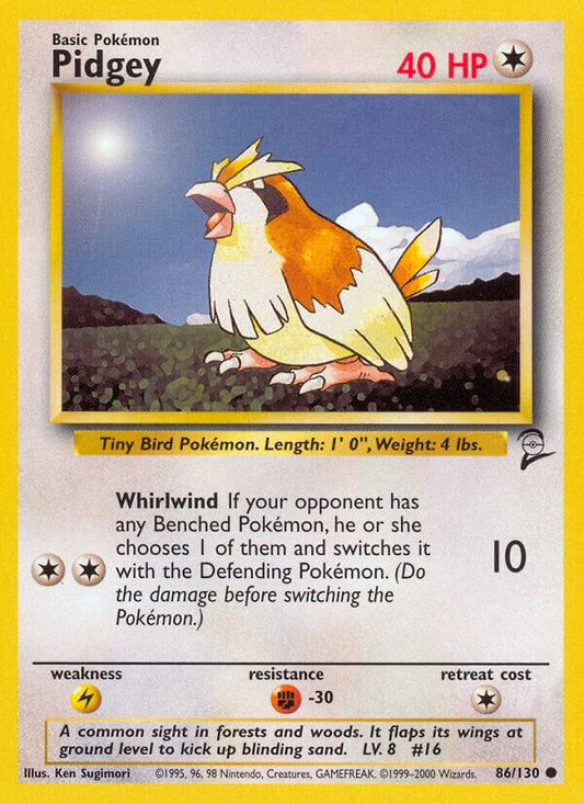 Pokemon Pidgey #86 Base Set 2