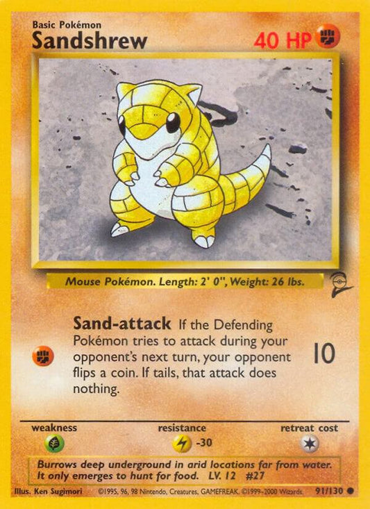 Pokemon Sandshrew #91 Base Set 2