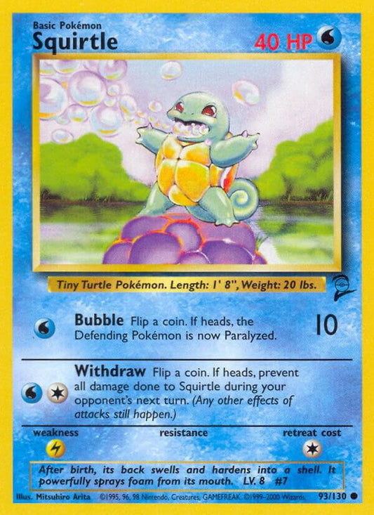 Pokemon Squirtle #93 Base Set 2