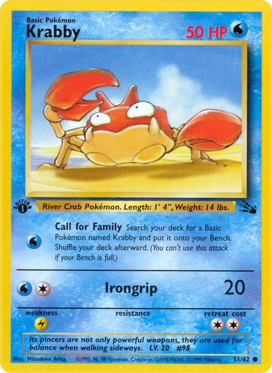 Pokemon Krabby #51 Fossil