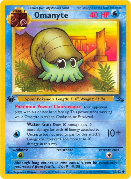 Pokemon Omanyte #52 Fossil