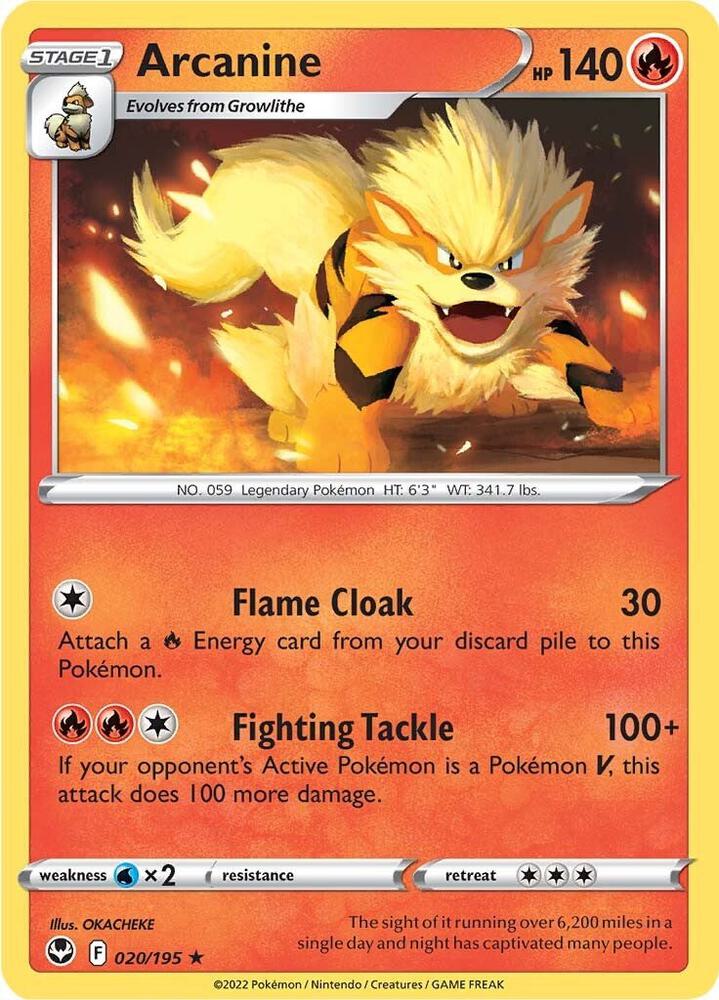 Pokemon Arcanine 20/195 Silver Tempest