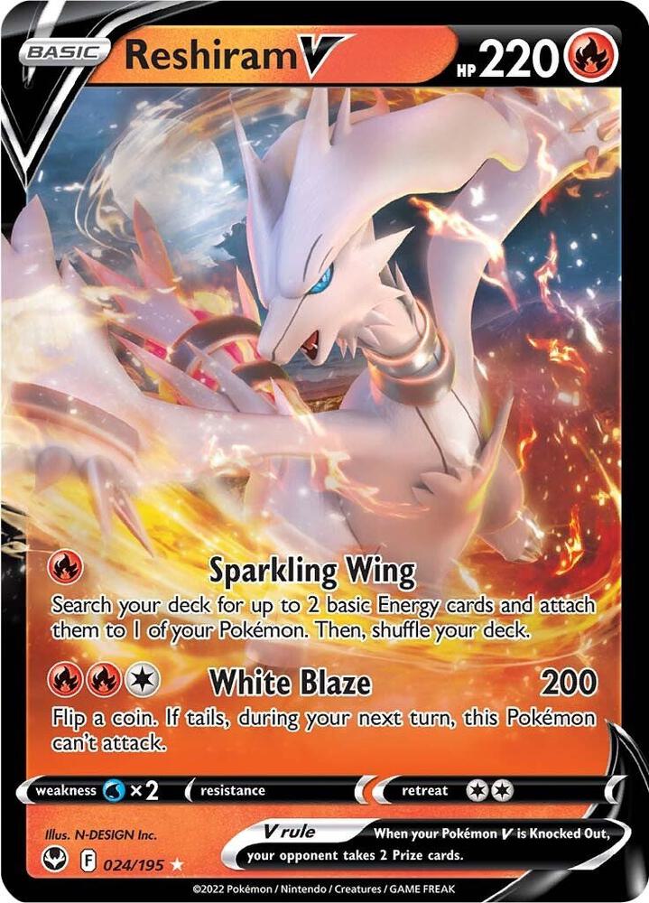 Pokemon Reshiram V 24/195 Silver Tempest