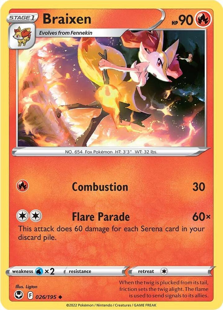 Pokemon Braixen 26/195 Silver Tempest