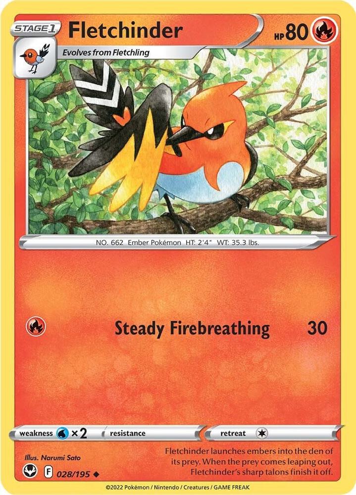 Pokemon Fletchinder 28/195 Silver Tempest