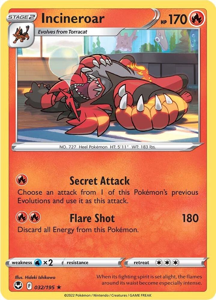Pokemon Incineroar 32/195 Silver Tempest