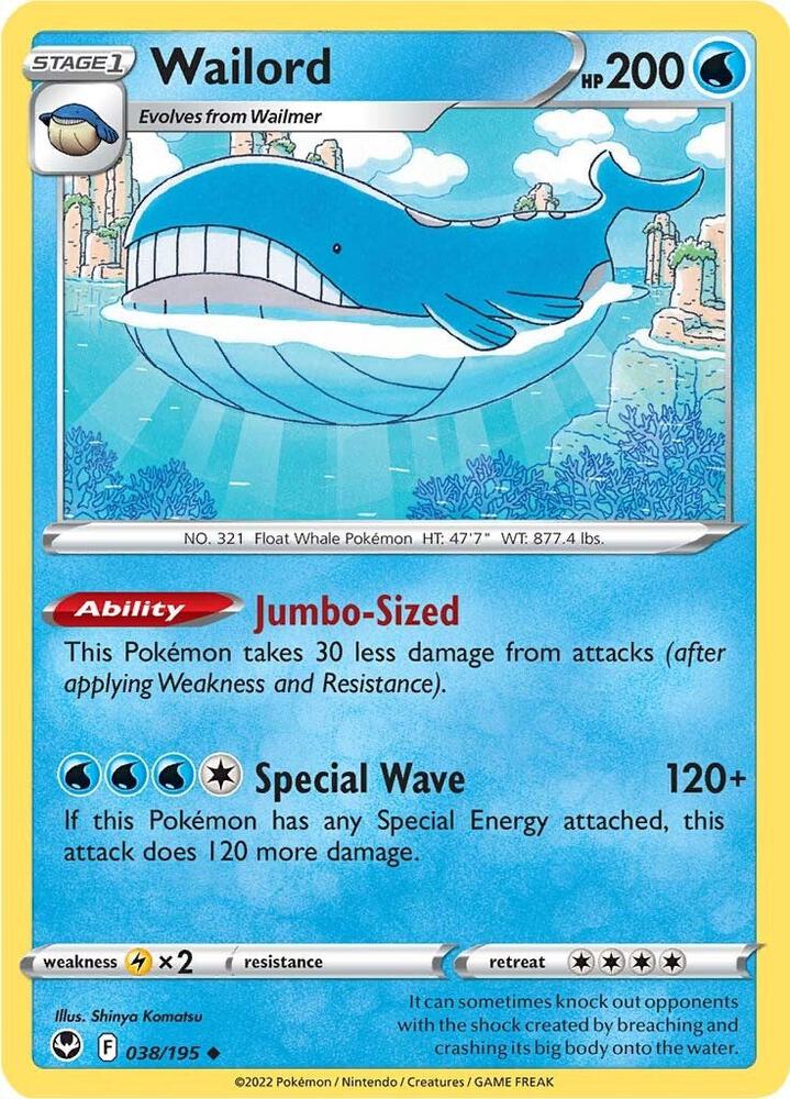 Pokemon Wailord 38/195 Silver Tempest