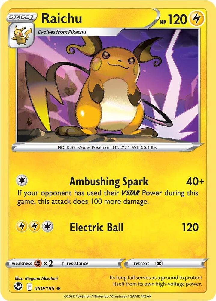 Pokemon Raichu 50/195 Silver Tempest