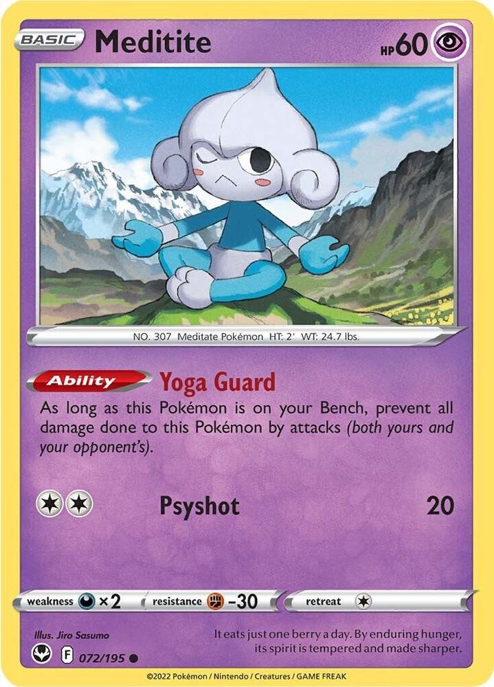 Pokemon Meditite 72/195 Silver Tempest