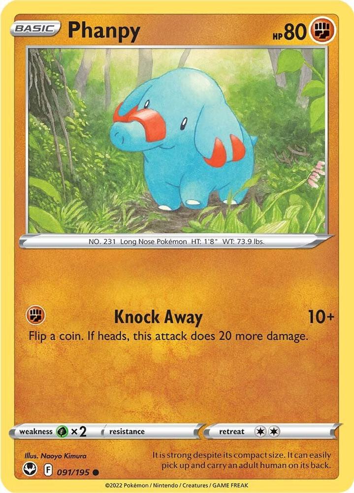 Pokemon Phanpy 91/195 Silver Tempest