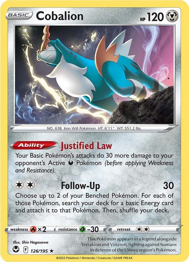 Pokemon Cobalion 126/195 Silver Tempest