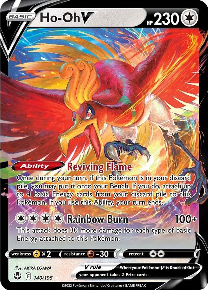 Pokemon Ho-Oh V 140/195 Silver Tempest