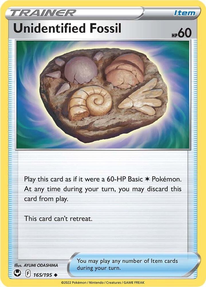 Pokemon Unidentified Fossil 165/195 Silver Tempest
