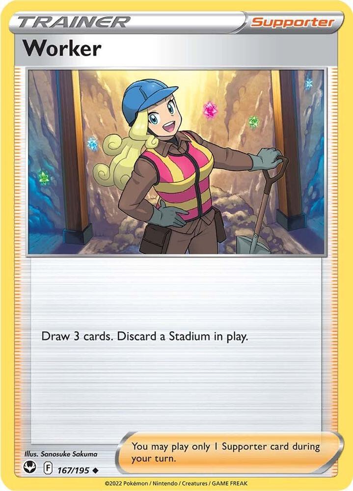 Pokemon Worker 167/195 Silver Tempest