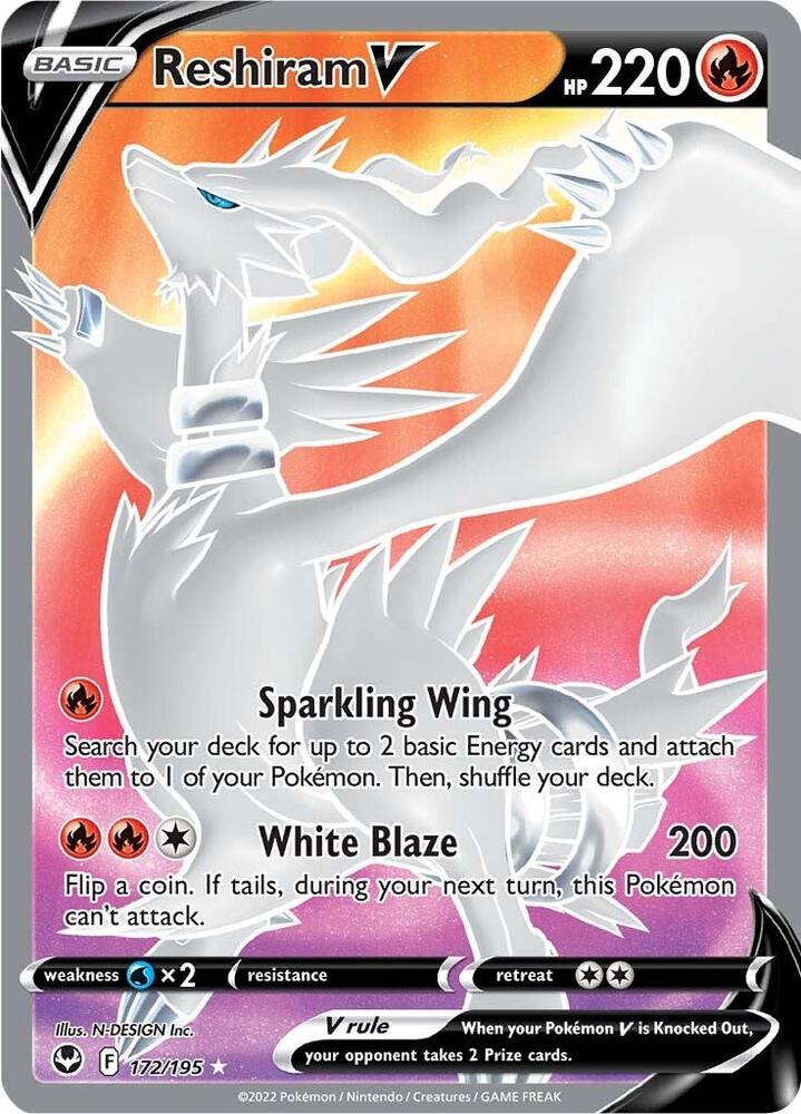 Pokemon Reshiram V 172/195 Silver Tempest