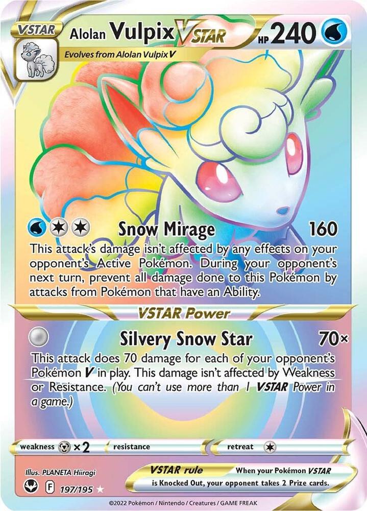 Pokemon Alolan Vulpix VSTAR 197/195 Silver Tempest