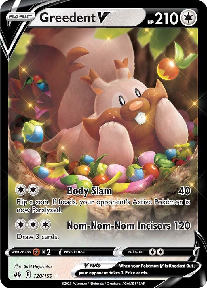 Pokemon Greedent V 120/159 Crown Zenith