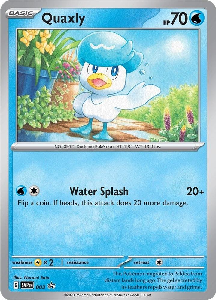 Pokemon Quaxly 3 SVP Black Star Promos