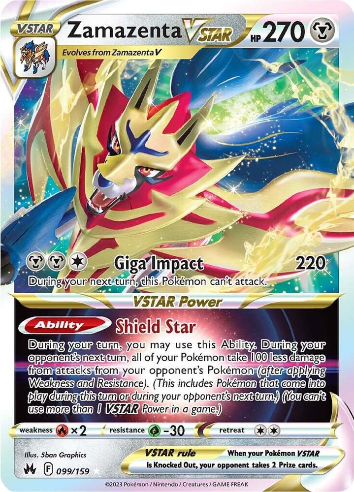 Pokemon Zamazenta VSTAR 99/159 Crown Zenith