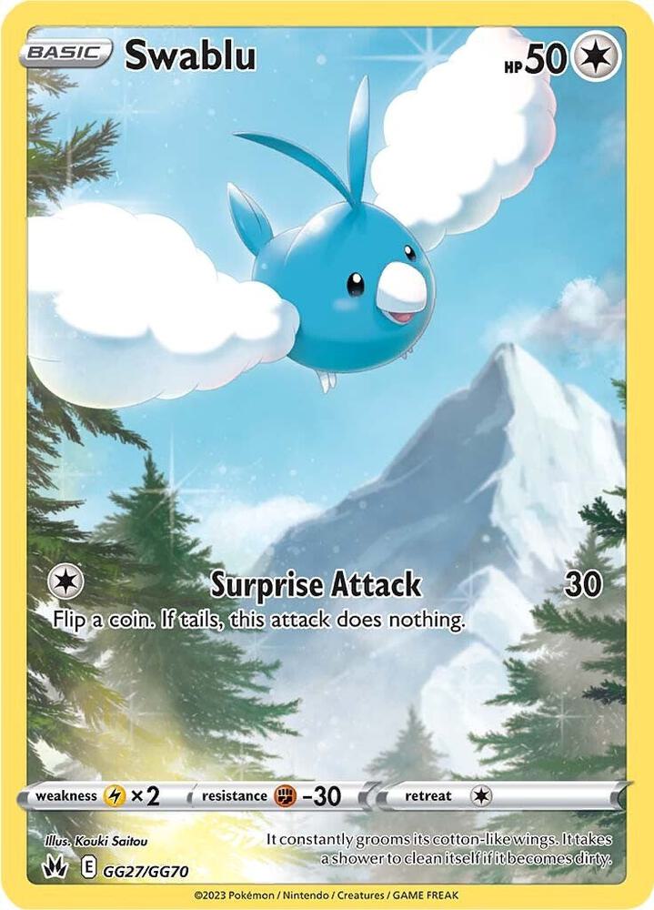 Pokemon Swablu GG27/GG70 Crown Zenith