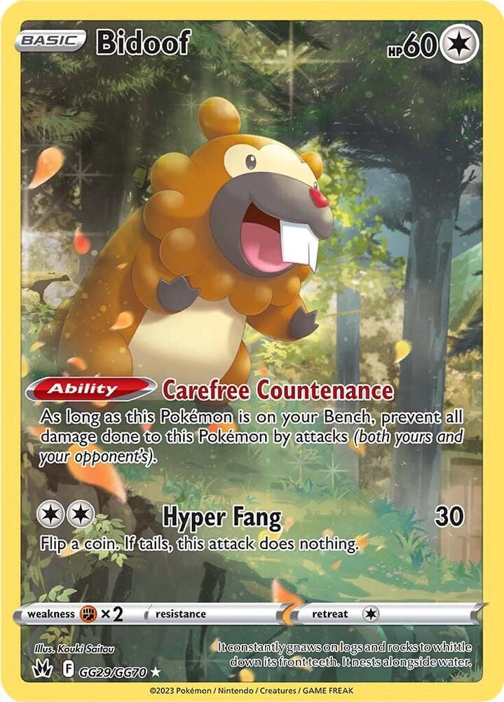 Pokemon Bidoof GG29/GG70 Crown Zenith