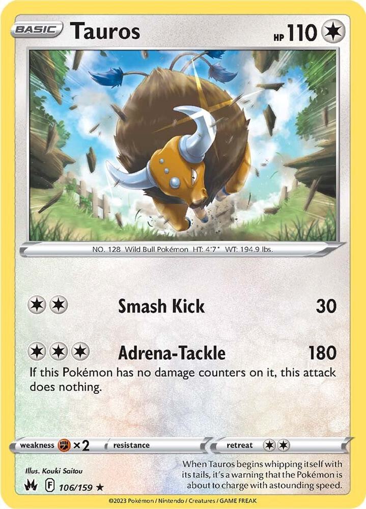 Pokemon Tauros 106/159 Crown Zenith