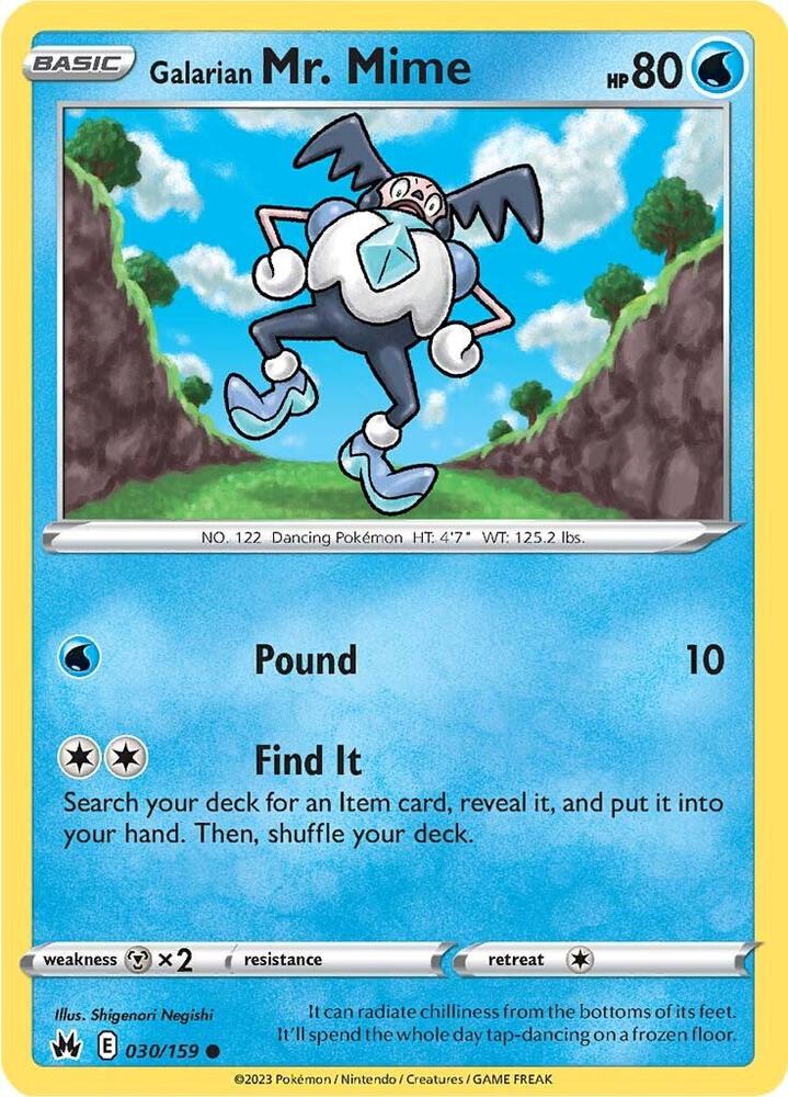 Pokemon Galarian Mr. Mime 30/159 Crown Zenith
