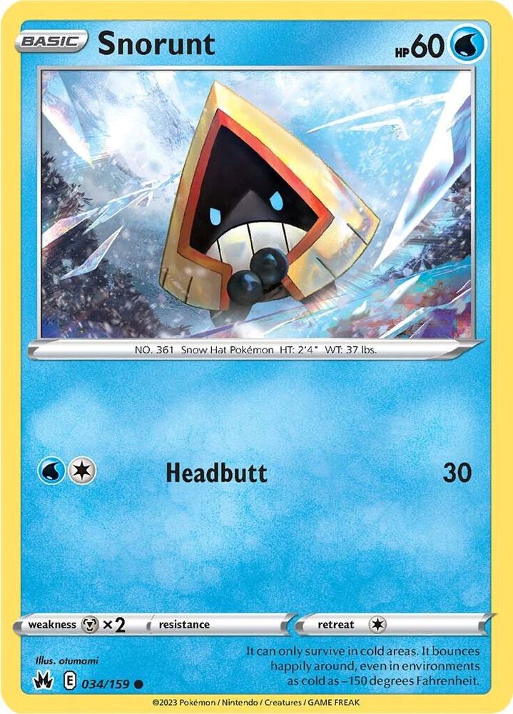 Pokemon Snorunt 34/159 Crown Zenith