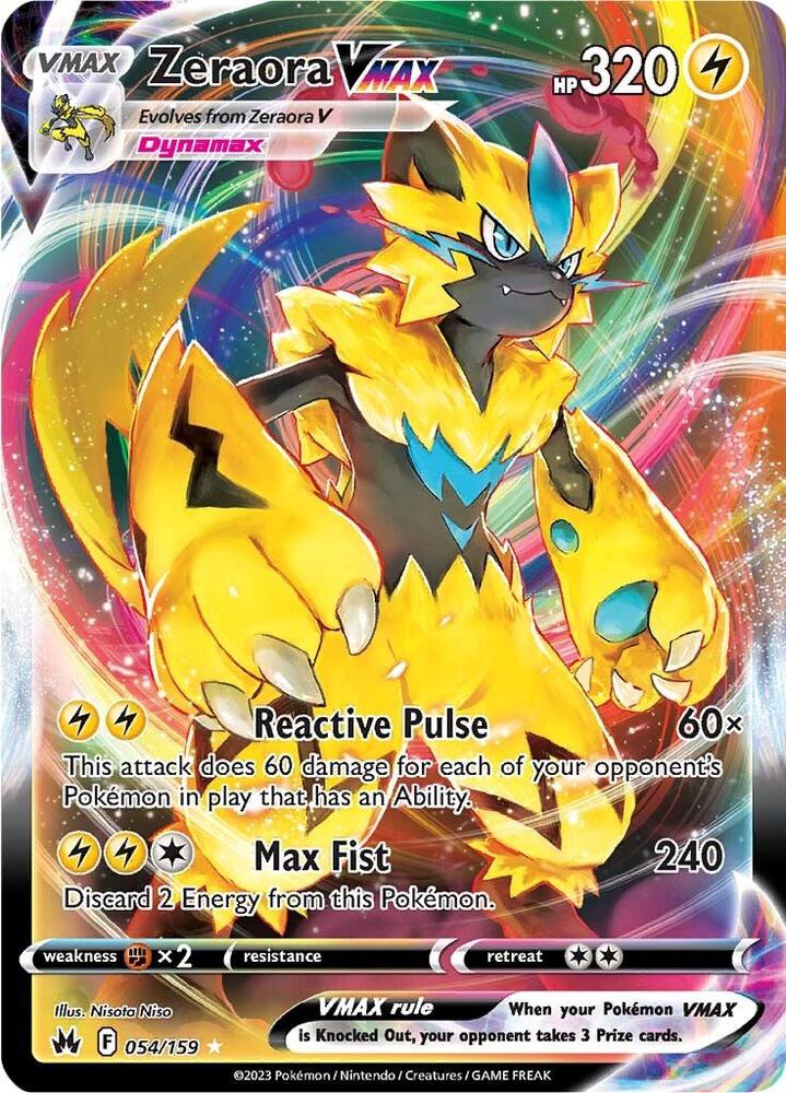 Pokemon Zeraora VMAX 54/159 Crown Zenith