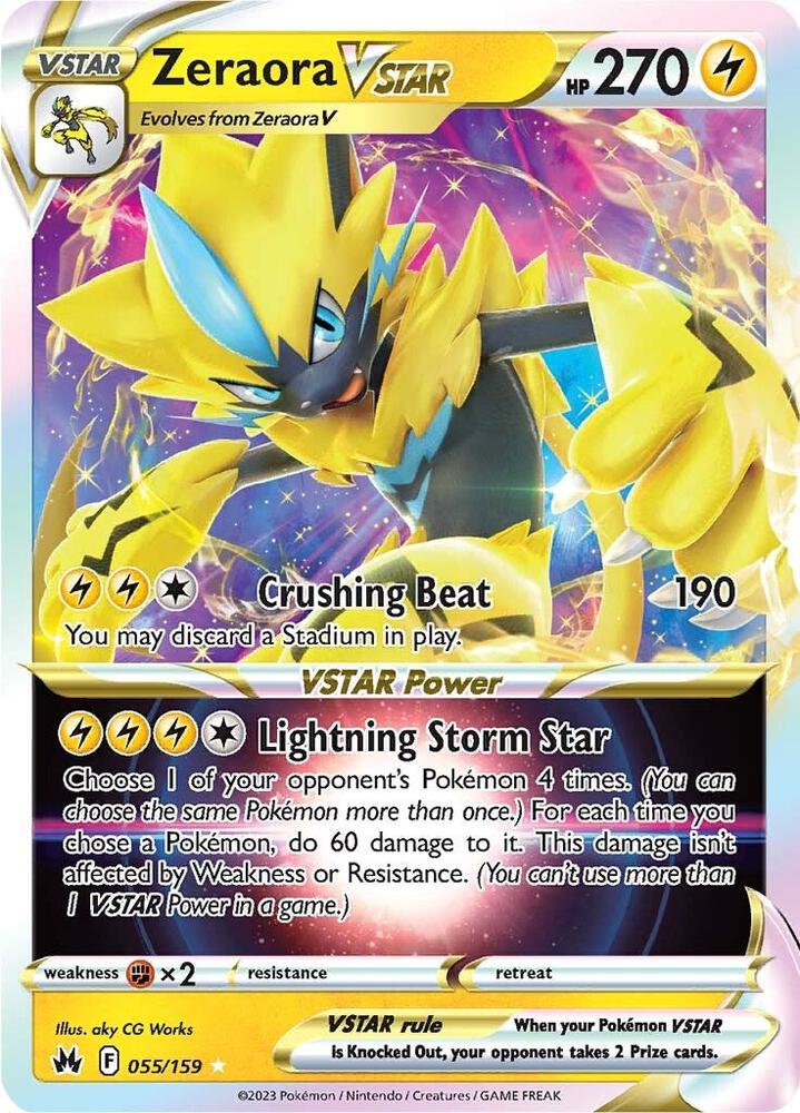 Pokemon Zeraora VSTAR 55/159 Crown Zenith